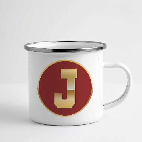 Letter J – Capital Varsity Alphabet Monogram - Camper Mug