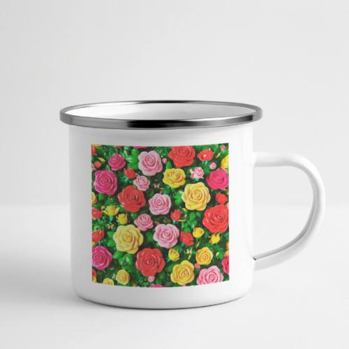 Floral print, colors in rose flowers, nature - Camper Mug