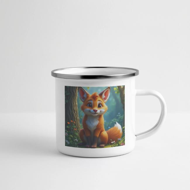Magical fantasy fox in enchanted forest scene