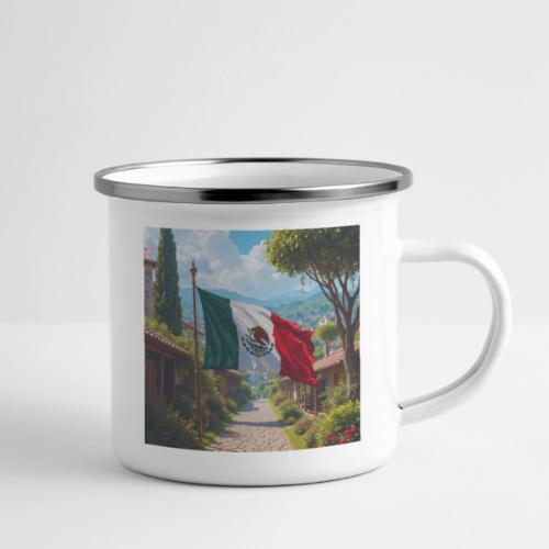 Mexican flag surrounded by nature and magic town - Camper Mug