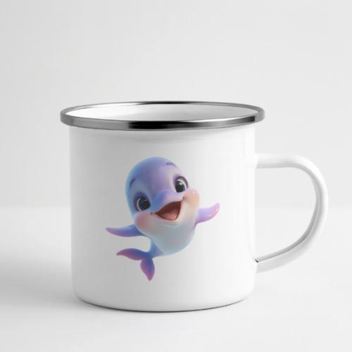 Purple-White Smiling Baby Dolphin - Camper Mug