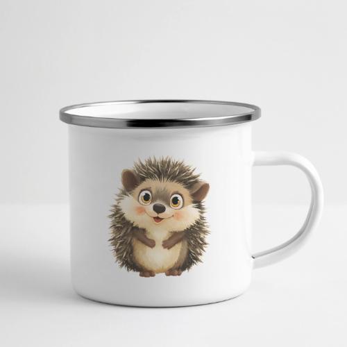 Smiling Cartoon Hedgehog with Joyful Expression - Camper Mug