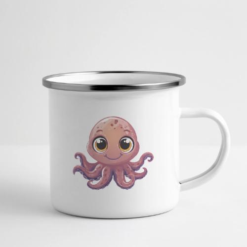 Cute Cartoon Baby Octopus with Big Eyes - Camper Mug