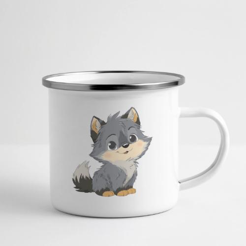 Cute Cartoon Baby Wolf with Innocent Eyes - Camper Mug