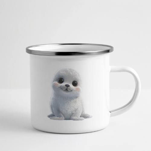 Cute White Cartoon Baby Sea Lion - Camper Mug