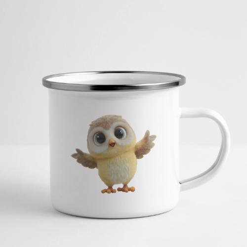 Cute Cartoon Baby Owl with Wings Open - Camper Mug