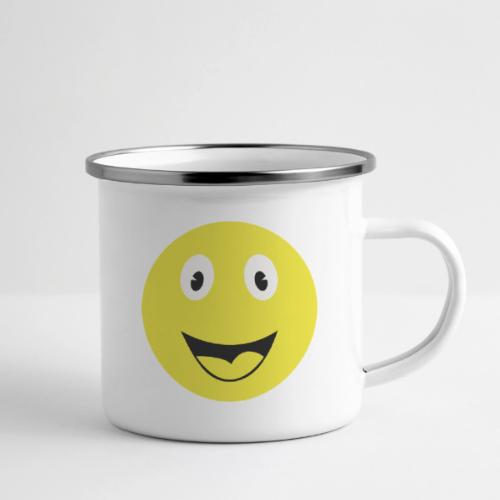 Yellow Happy Face Print - Camper Mug