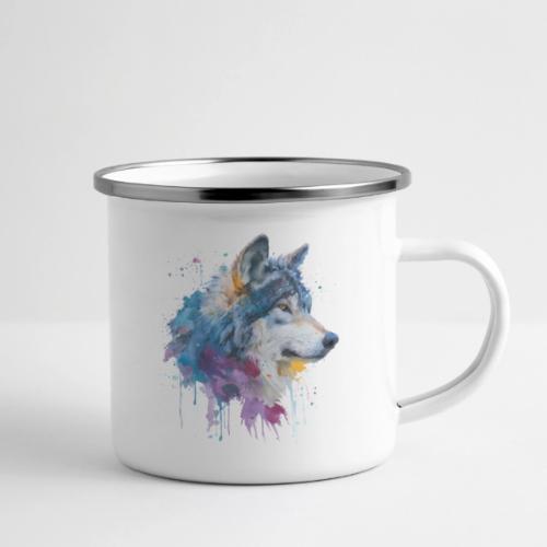 Splash-Art Wolf Head - Camper Mug