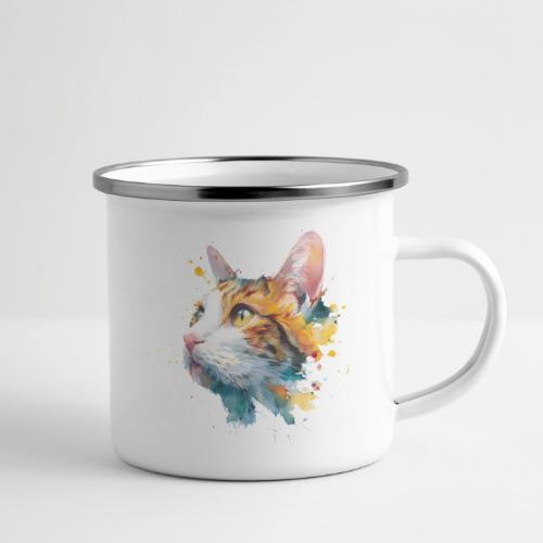 Cat: Feline Ink Burst - Camper Mug