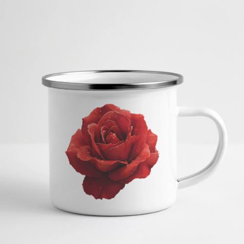 Rose: Crimson Dew Bloom - Camper Mug