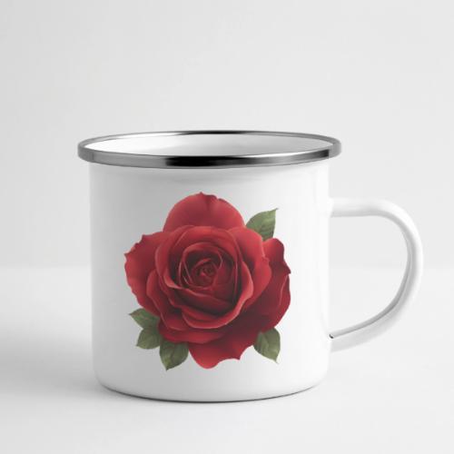 Rose: Crimson Bloom Elegance - Camper Mug