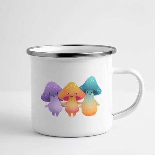 Cheerful Mushroom Friends - Camper Mug