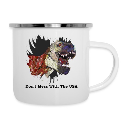 T-rex Mascot Don't Mess with the USA - Camper Mug