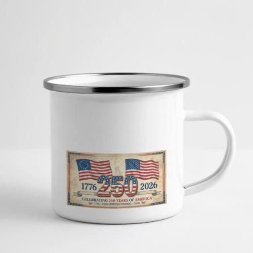 USA 250th Anniversary Flags Emblem - Camper Mug