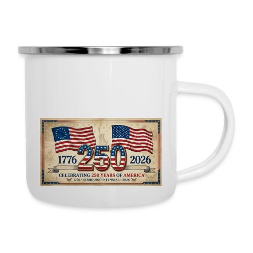 USA 250th Anniversary Flags Emblem - Camper Mug