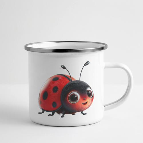 Adorable Cartoon Ladybug with Big Eyes - Camper Mug