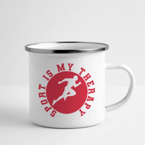 Sport Is My Therapy – Running Motivation Badge - Camper Mug