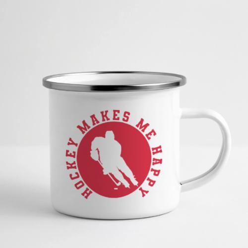 Hockey Makes Me Happy – Ice Hockey Fan Emblem - Camper Mug