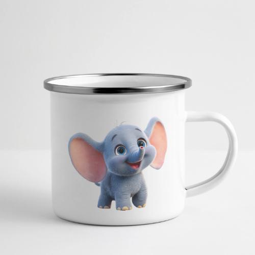 Playful Baby Elephant with Big Eyes - Camper Mug