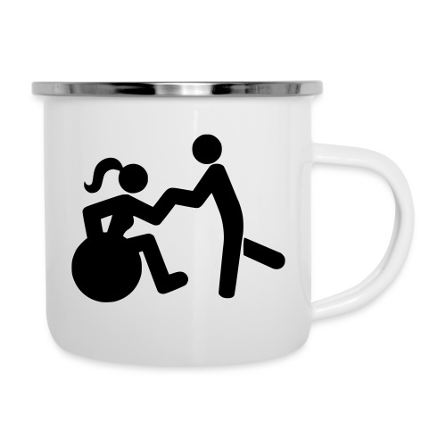 Dancing lady wheelchair user with man - Camper Mug