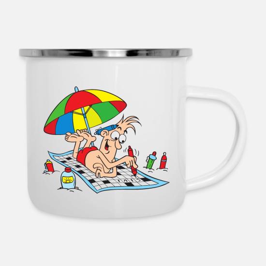 some t shirts crossword clue' Enamel Mug | Spreadshirt