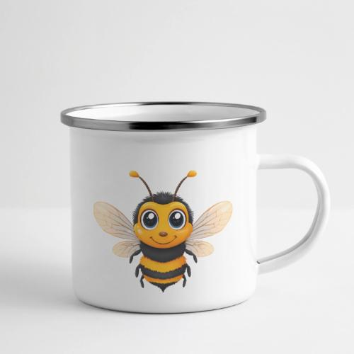 Happy Cartoon Baby Bee with Open Wings - Camper Mug