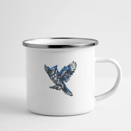 Silver Blue Jay Open Wing Perch - Camper Mug