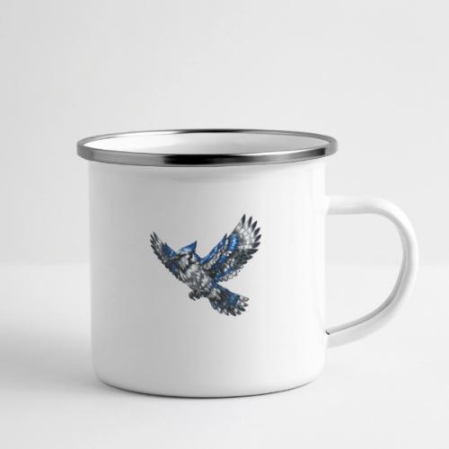 Silver Blue Jay in Flight - Camper Mug