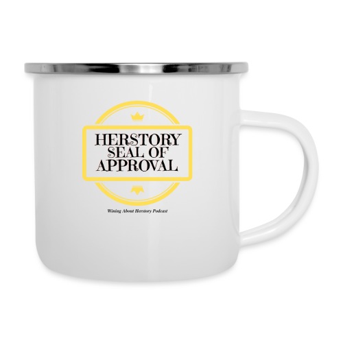 Herstory Seal of Approval (Black Text) - Camper Mug
