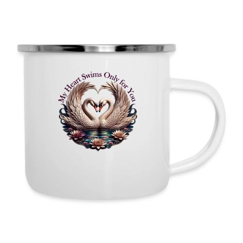 My Heart Swims Only for You Swan Heart T-Shirt - Camper Mug