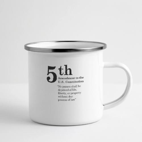 Fifth Amendment Clause (black letters) - Camper Mug