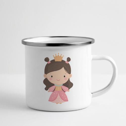 Cute Cartoon Little Princess Standing and Smiling - Camper Mug