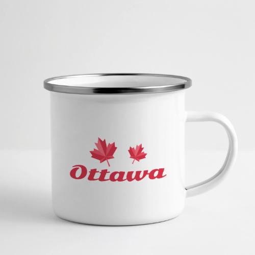 Ottawa with two red maple leaves - Camper Mug