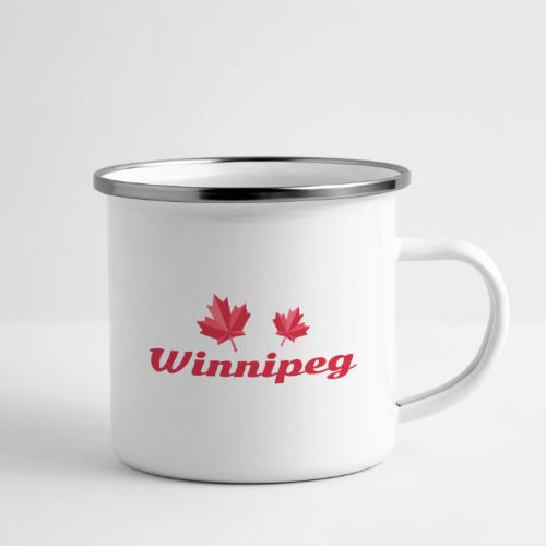 Winnipeg with two red maple leaves - Camper Mug