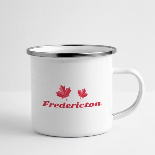 Fredericton with two red maple leaves - Camper Mug