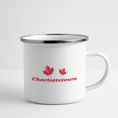 Charlottetown with two red maple leaves - Camper Mug