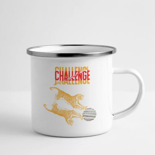 Double tiger fashion, jungle feline animals. - Camper Mug