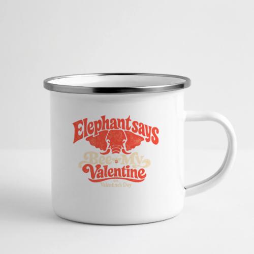 Retro Elephant Bee My Valentine Cute Couple - Camper Mug
