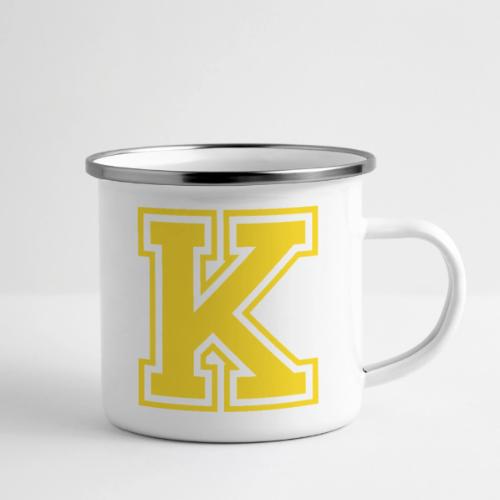 Letter k – Capital Athletic Alphabet Monogram - Camper Mug