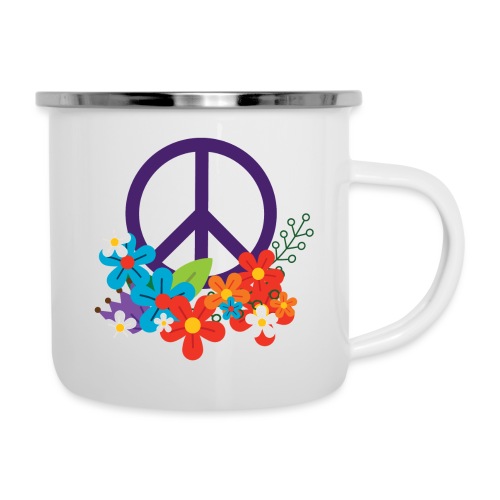 Hippie Peace Design With Flowers - Camper Mug