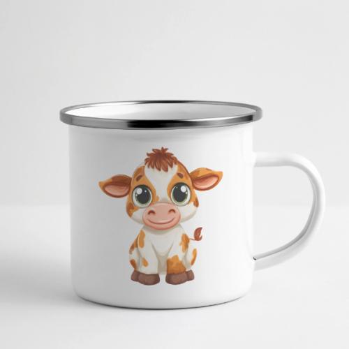 Cute Cartoon Baby Calf with Bright Innocent Eyes - Camper Mug