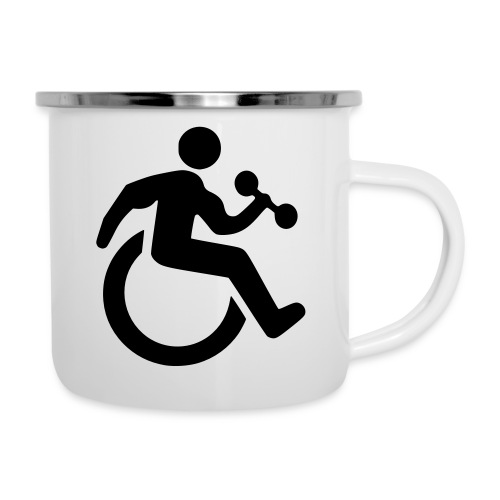 Image of wheelchair user who does bodybuilding - Camper Mug