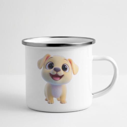 Playful 3D Baby Puppy Looking Up - Camper Mug