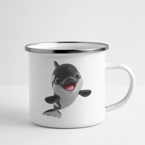 Smiling Cartoon Baby Orca - Camper Mug
