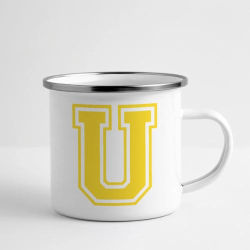 Letter U – Capital Athletic Alphabet Monogram - Camper Mug