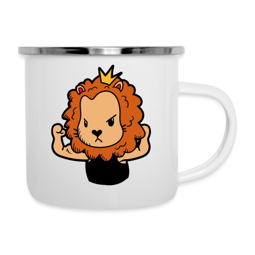 Cute Strong Lion Flexing Muscles - Camper Mug