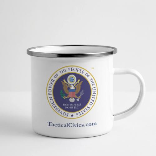 The People's Seal with blue url - Camper Mug