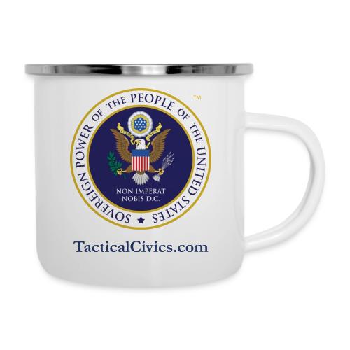 The People's Seal with blue url - Camper Mug