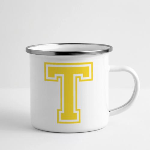 Letter T – Capital Athletic Alphabet Monogram - Camper Mug