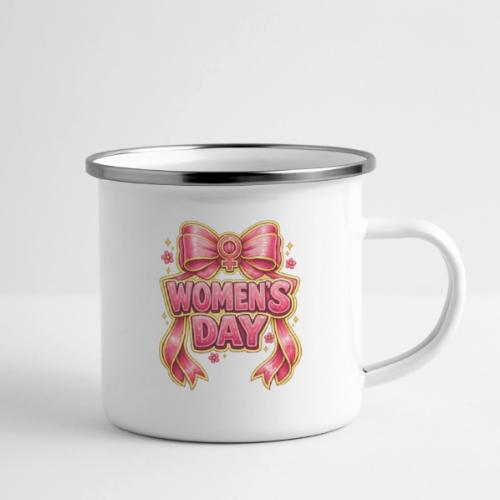 Cute Pink Bow Women’s Day Feminist Symbol - Camper Mug